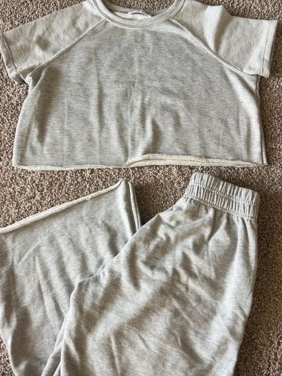 Everyday Wide-Leg Lounge Pants and Top- Light Gray Lane 201 - Picture 3 of 6